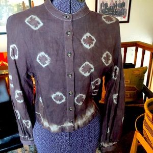 Roolee button up linen hand dyed by myself shirt